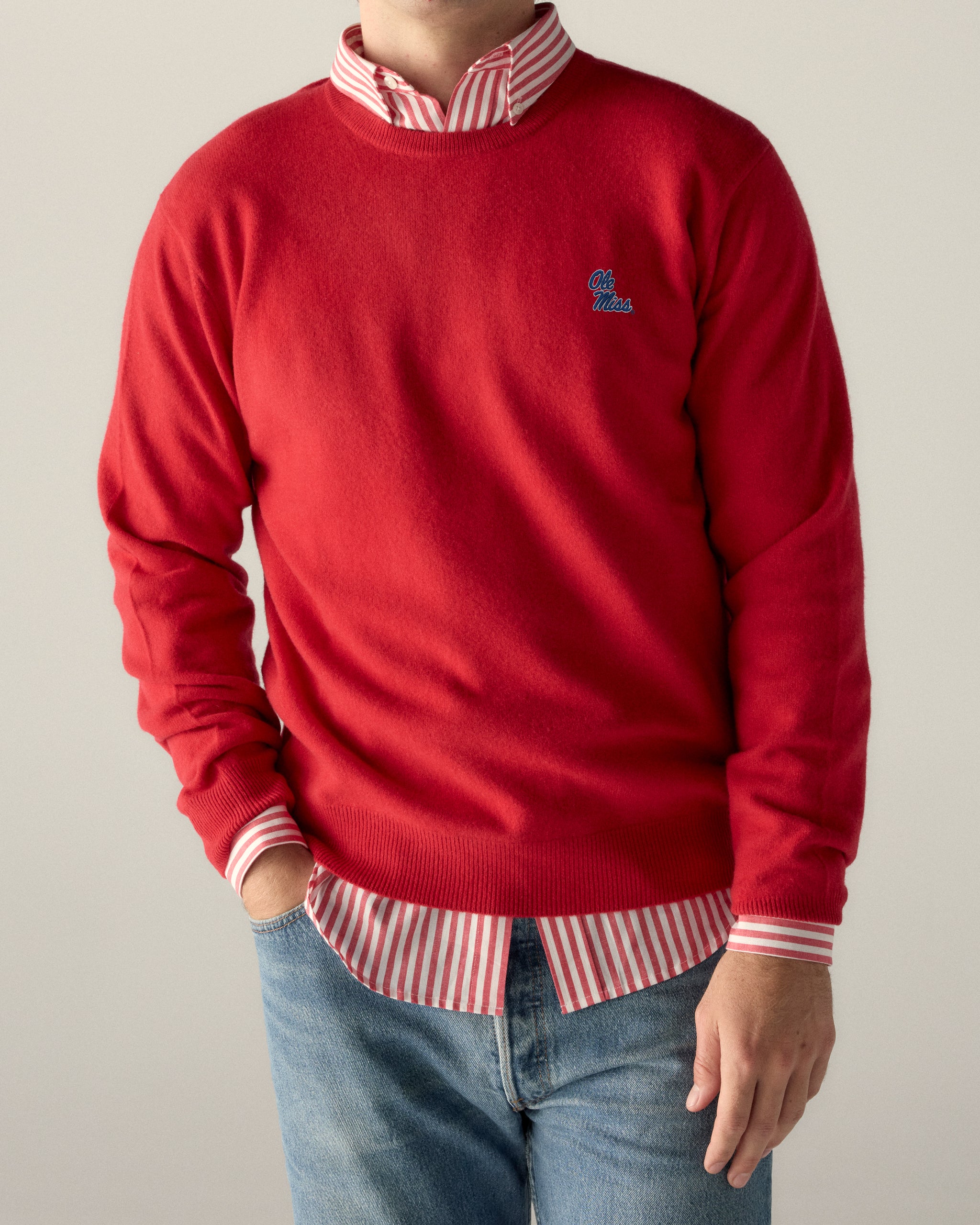 Ole Miss Men’s Merino Crewneck Sweater