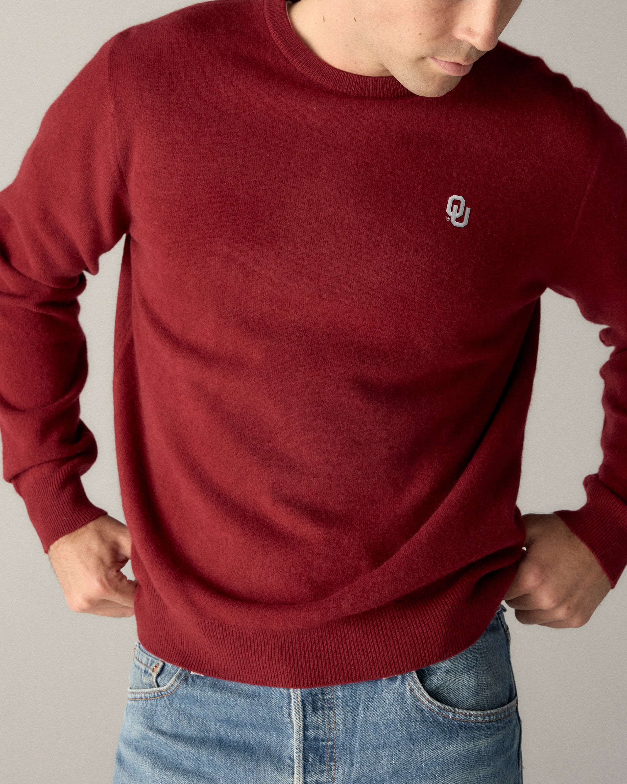Oklahoma Men’s Cashmere Crewneck Sweater
