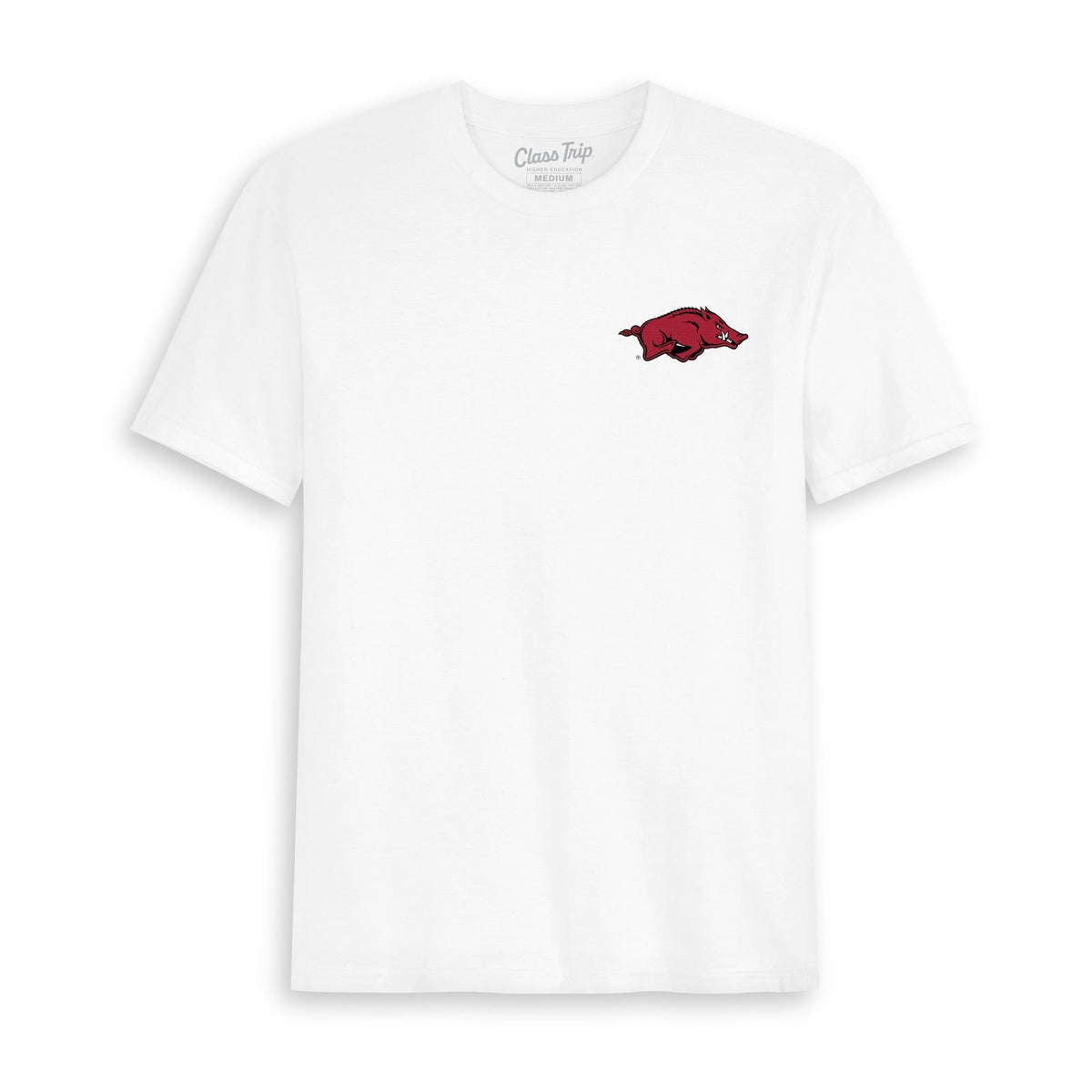 Front flat lay of the White Arkansas x Grateful Dead Stacked Bears Tee. Class Trip | Higher Education