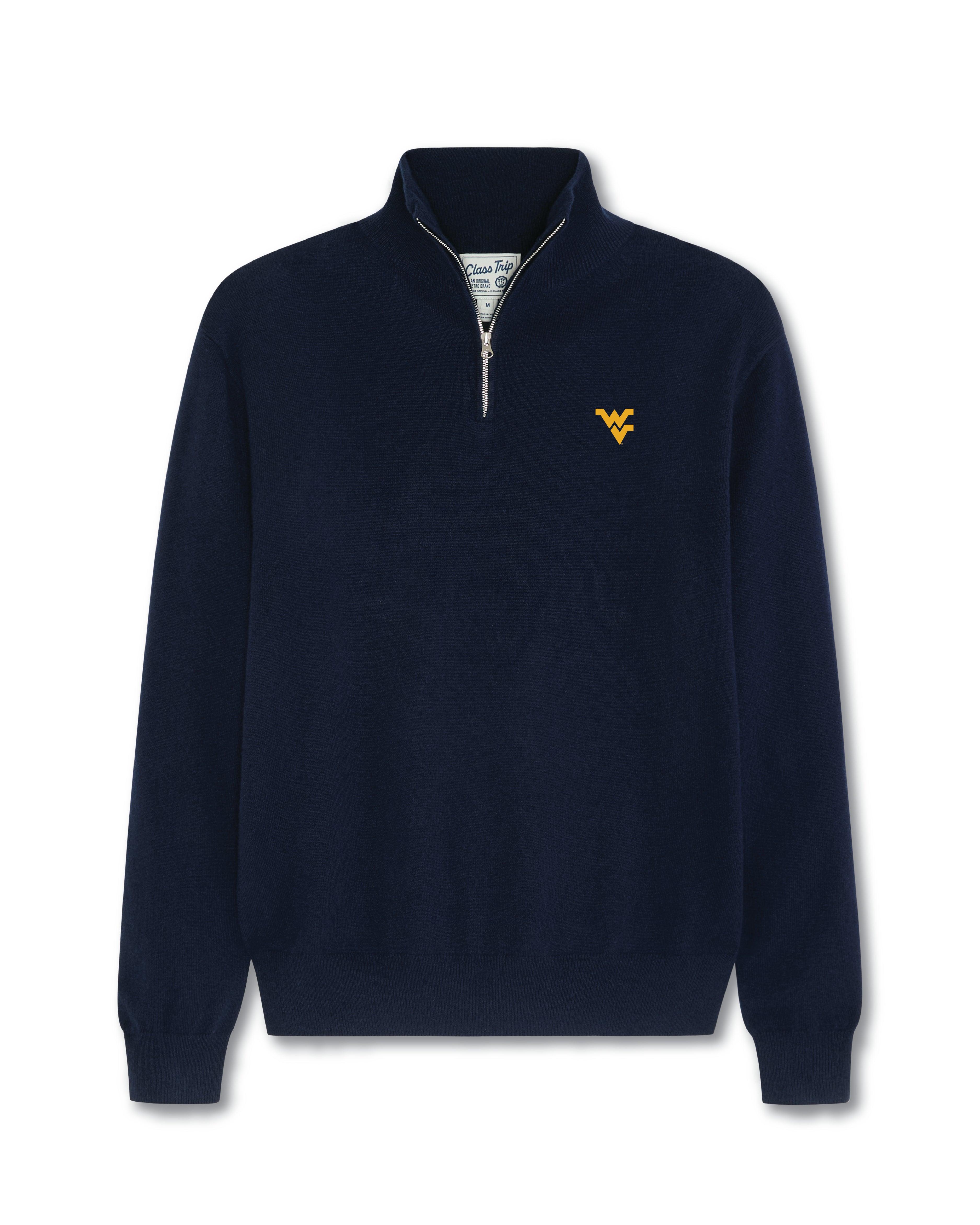 West Virginia Men’s Cashmere ¼ Zip Sweater