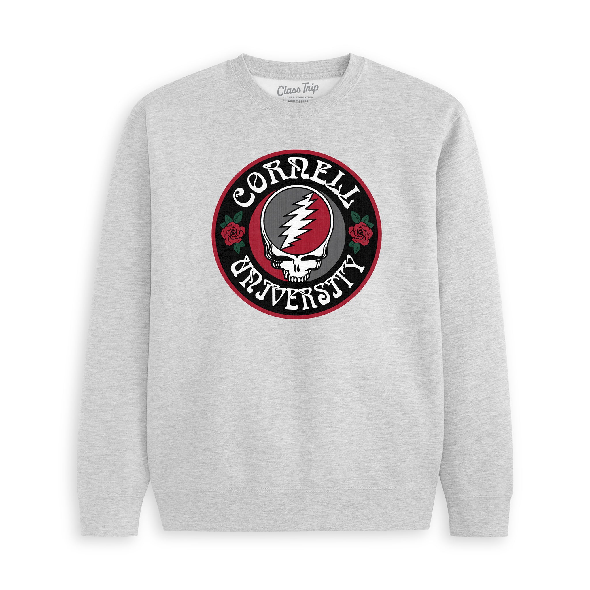 Cornell University Grateful Dead Stealie sweatshirt, officially licensed collegiate apparel. Class Trip | Officially Licensed Collegiate Apparel