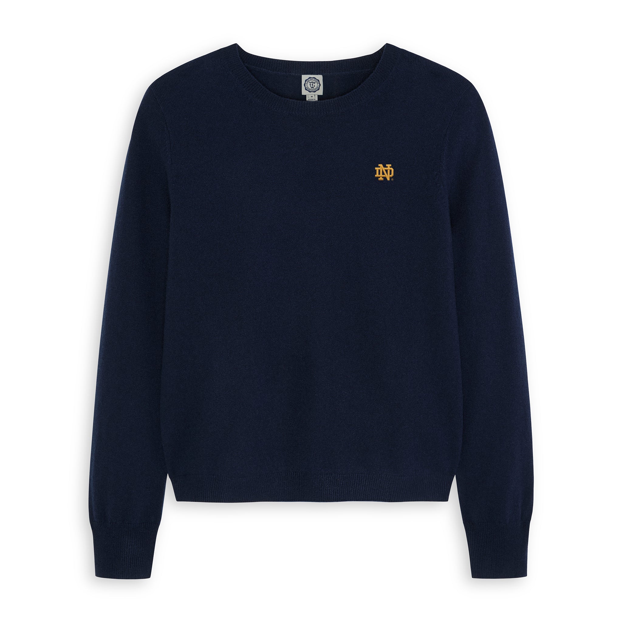 Navy Notre Dame crewneck sweater with gold ND logo, Class Trip | Officially Licensed Collegiate Apparel