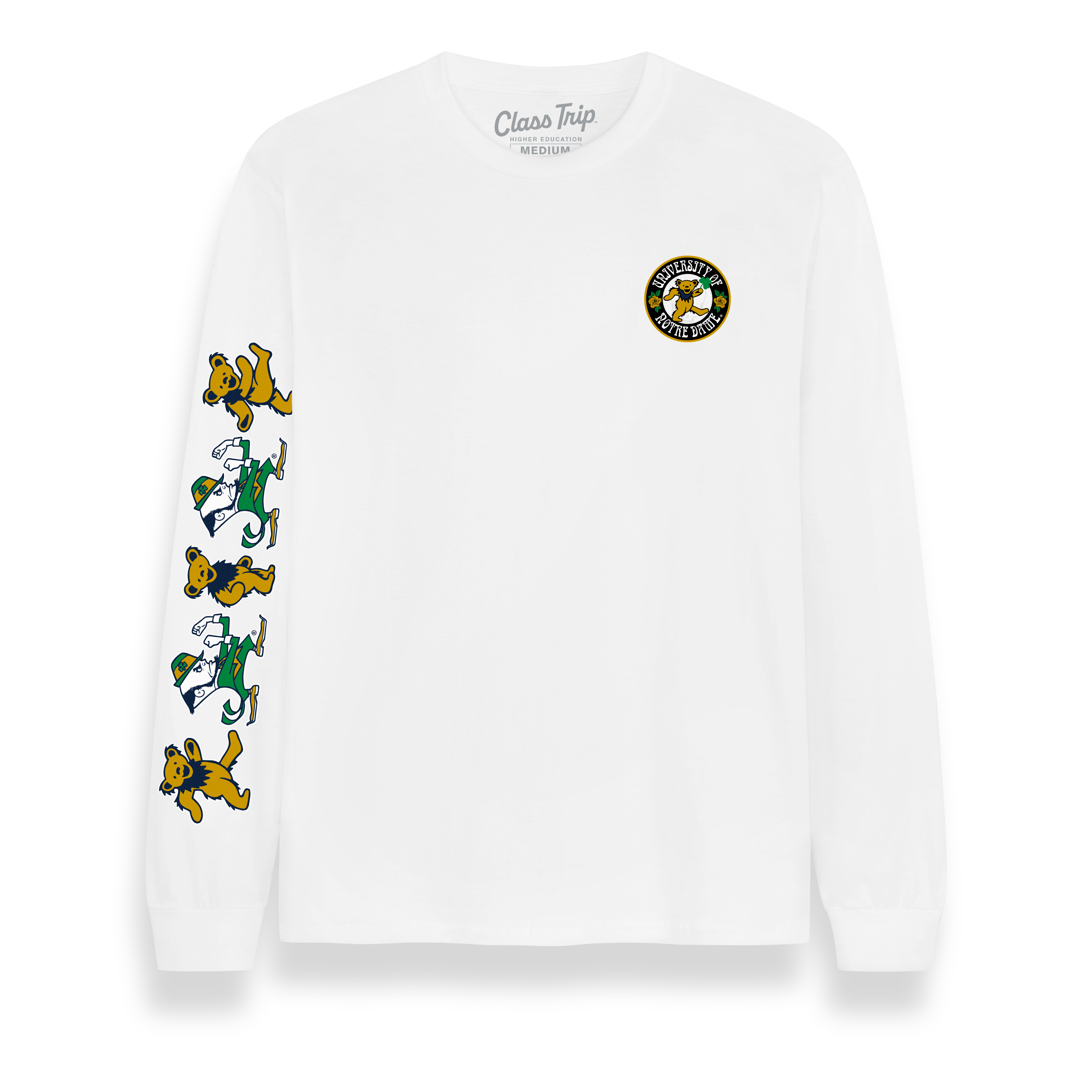 Notre Dame x Grateful Dead Mascot Bears Long Sleeve Tee