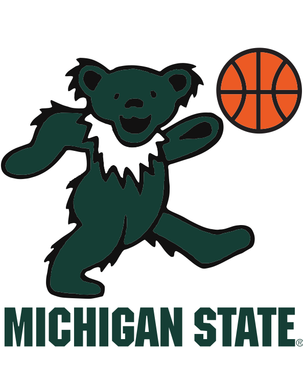 Michigan State Spartans green helmet logo on white background, collegiate apparel branding. Class Trip | Officially Licensed Collegiate Apparel