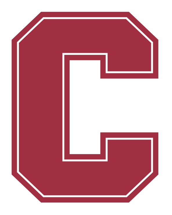 Maroon letter C with white outline, Class Trip | Officially Licensed Collegiate Apparel
