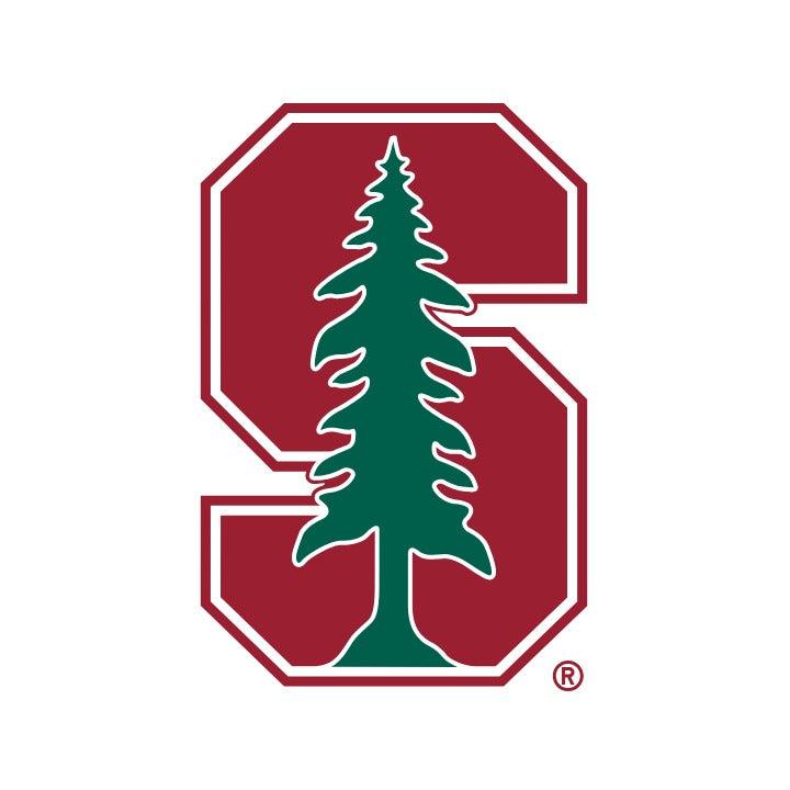 Stanford University block S logo with tree, collegiate spirit emblem. Class Trip | Officially Licensed Collegiate Apparel