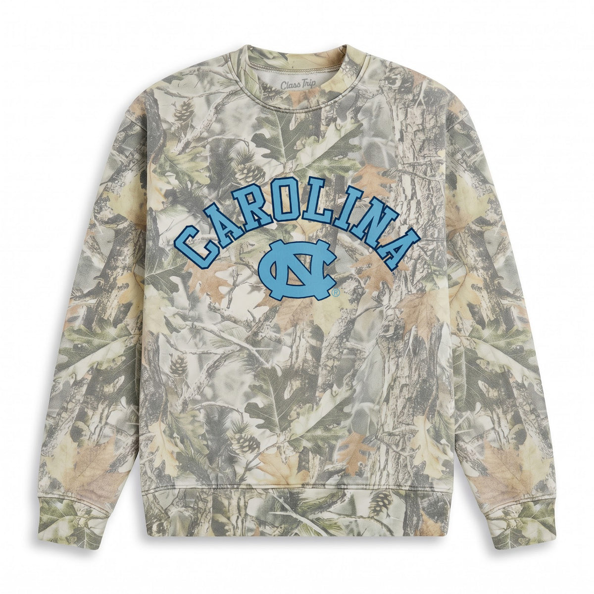 North Carolina Heavyweight Campus Camo Crewneck