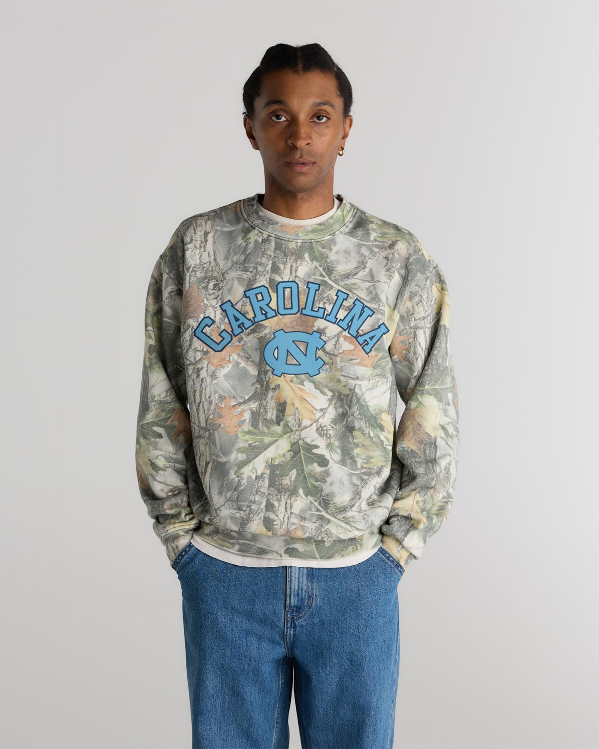 North Carolina Heavyweight Campus Camo Crewneck