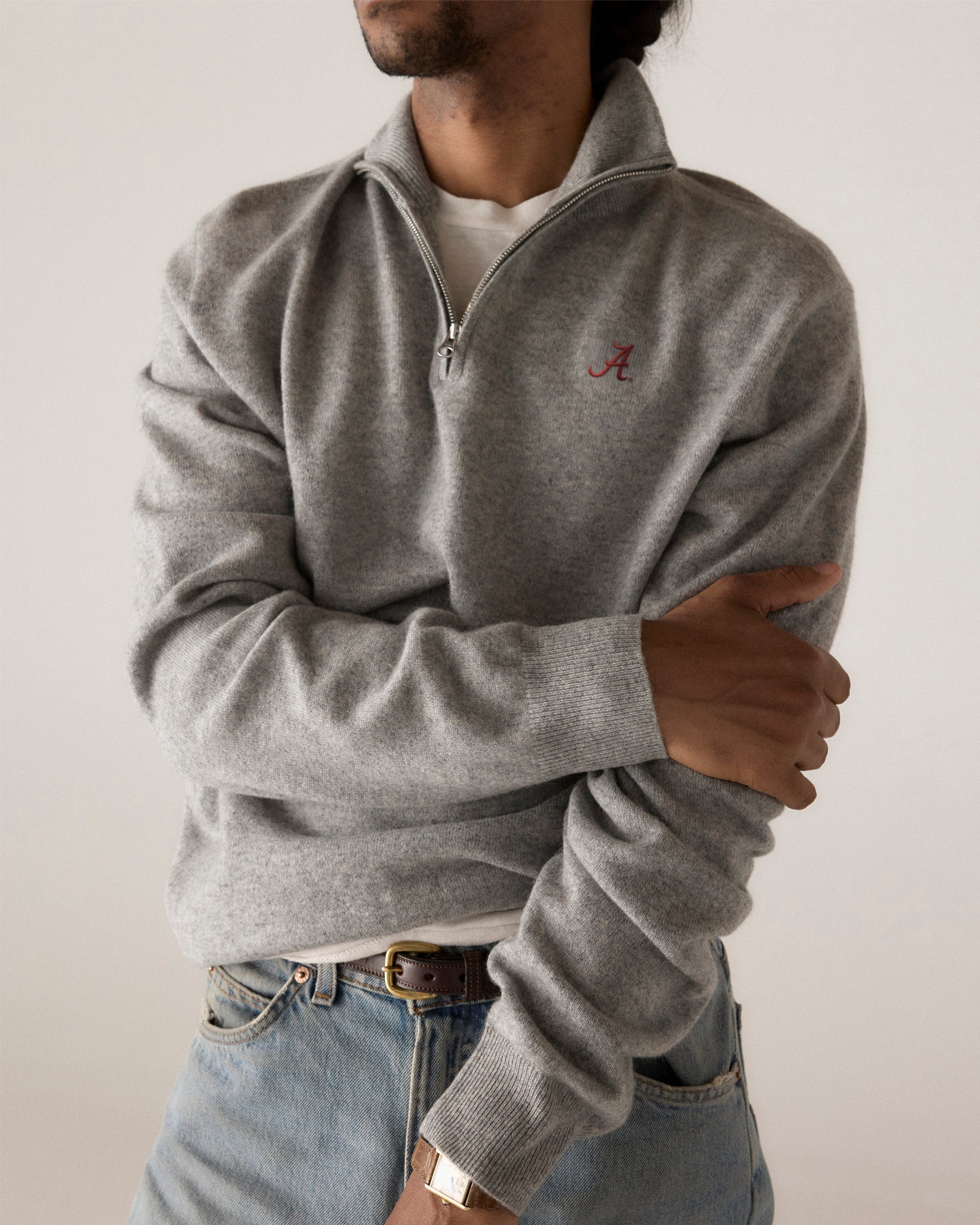 Alabama Men’s Cashmere ¼ Zip Sweater