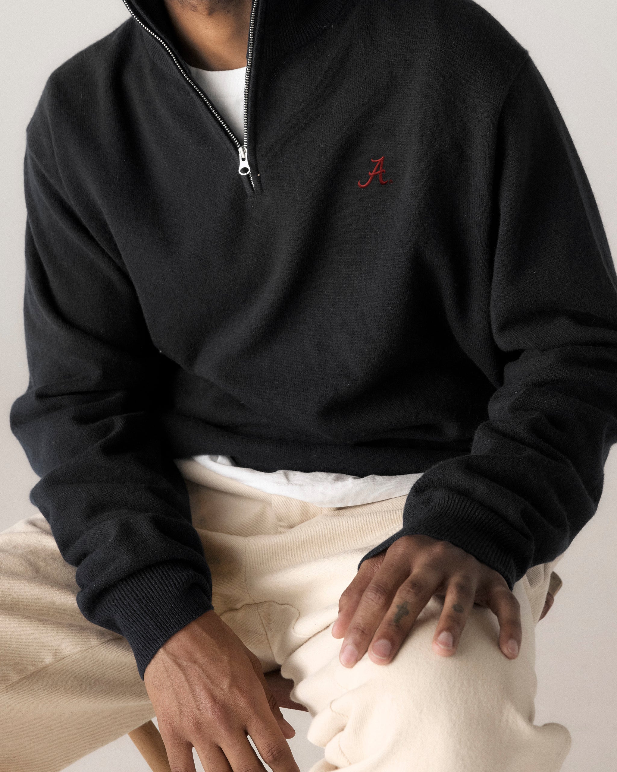 Alabama Men’s Cashmere ¼ Zip Sweater