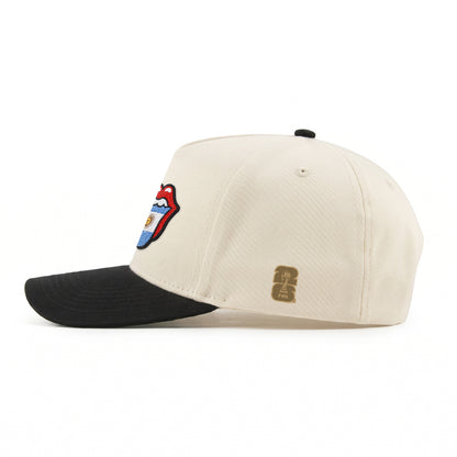Cream and black cap with Argentina flag tongue patch, FIFA logo, Class Trip | Higher Education