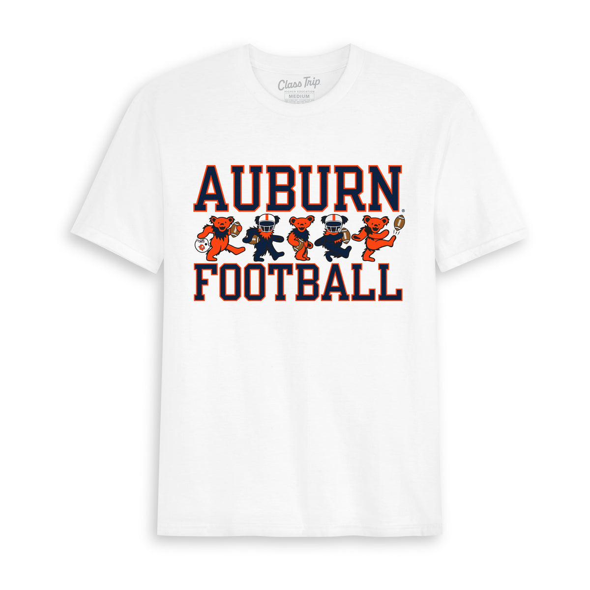 White Auburn x Grateful Dead Football Bears Tee by Class Trip | Higher Education