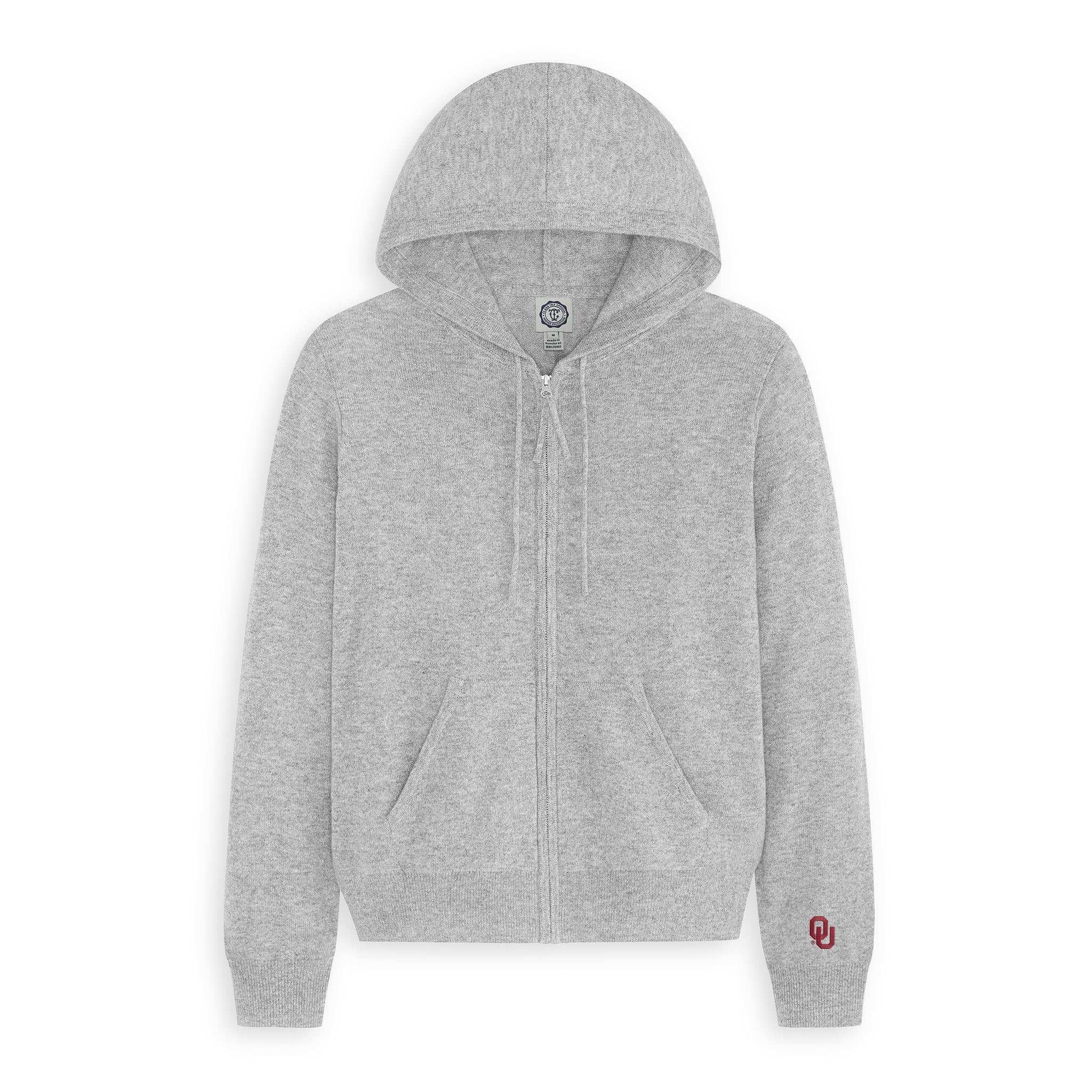 Oklahoma Women’s Cashmere Full Zip Hoodie Sweater