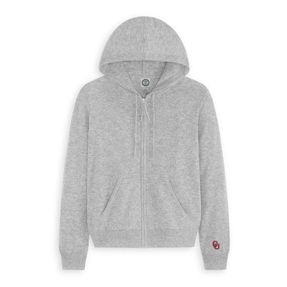 Oklahoma Women’s Cashmere Full Zip Hoodie Sweater