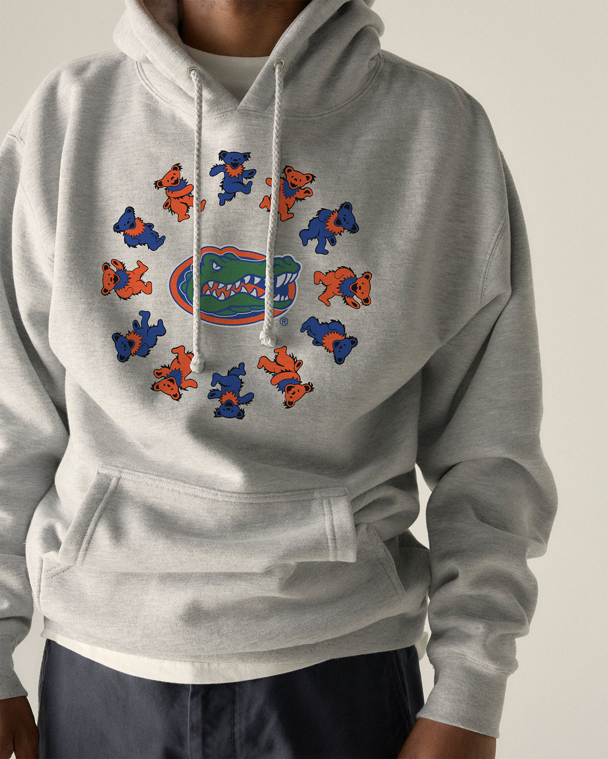 Grey Class Trip hoodie featuring Florida Gator and dancing bears. Florida x Grateful Dead Circle Bears Hoodie Class Trip | Higher Education