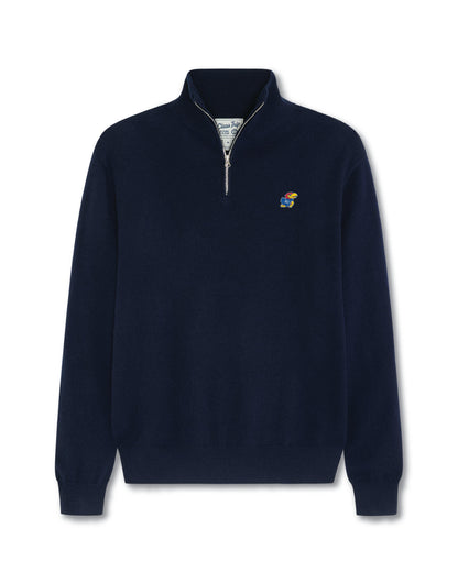 Kansas Men’s Cashmere ¼ Zip Sweater