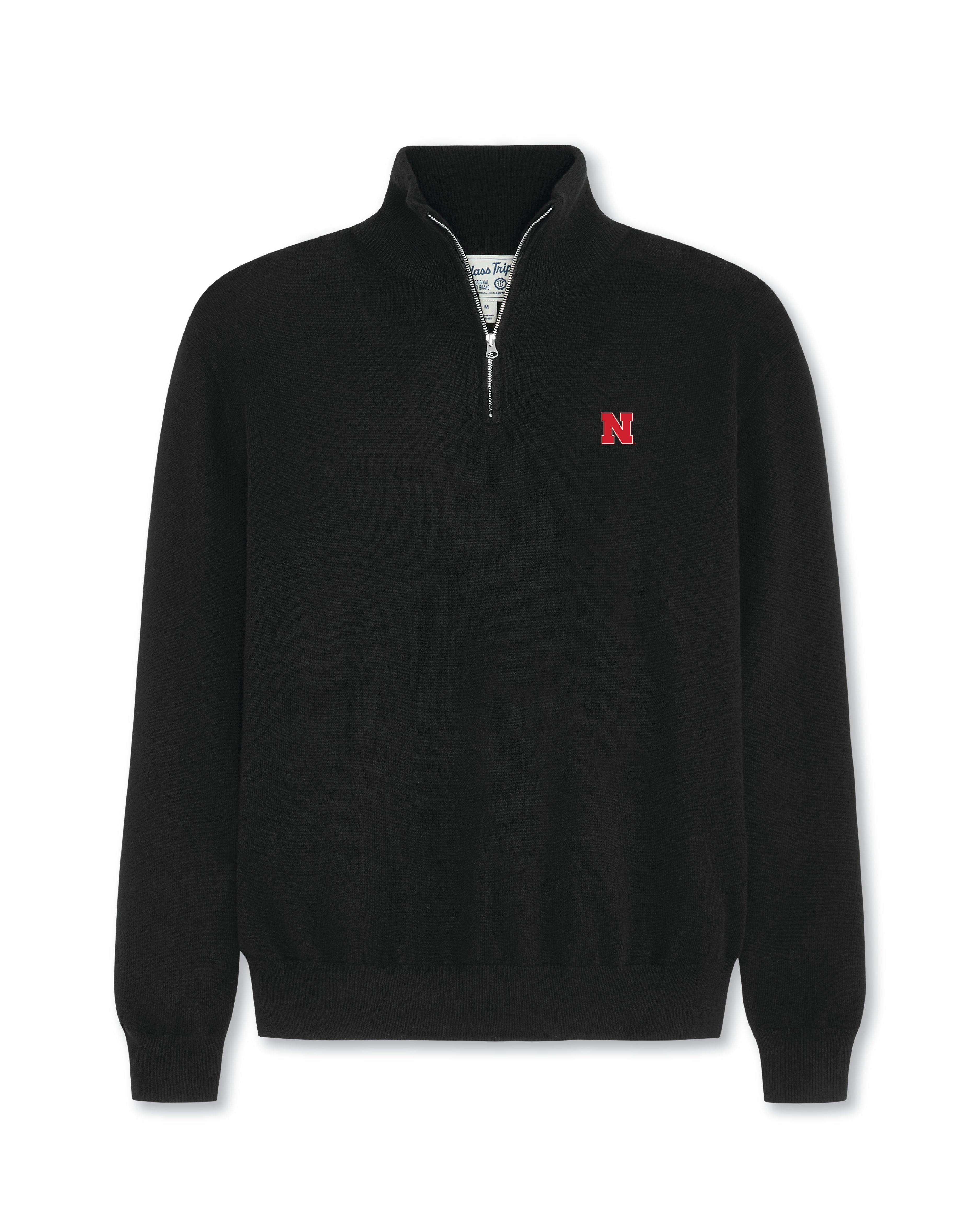 Nebraska Men’s Cashmere ¼ Zip Sweater