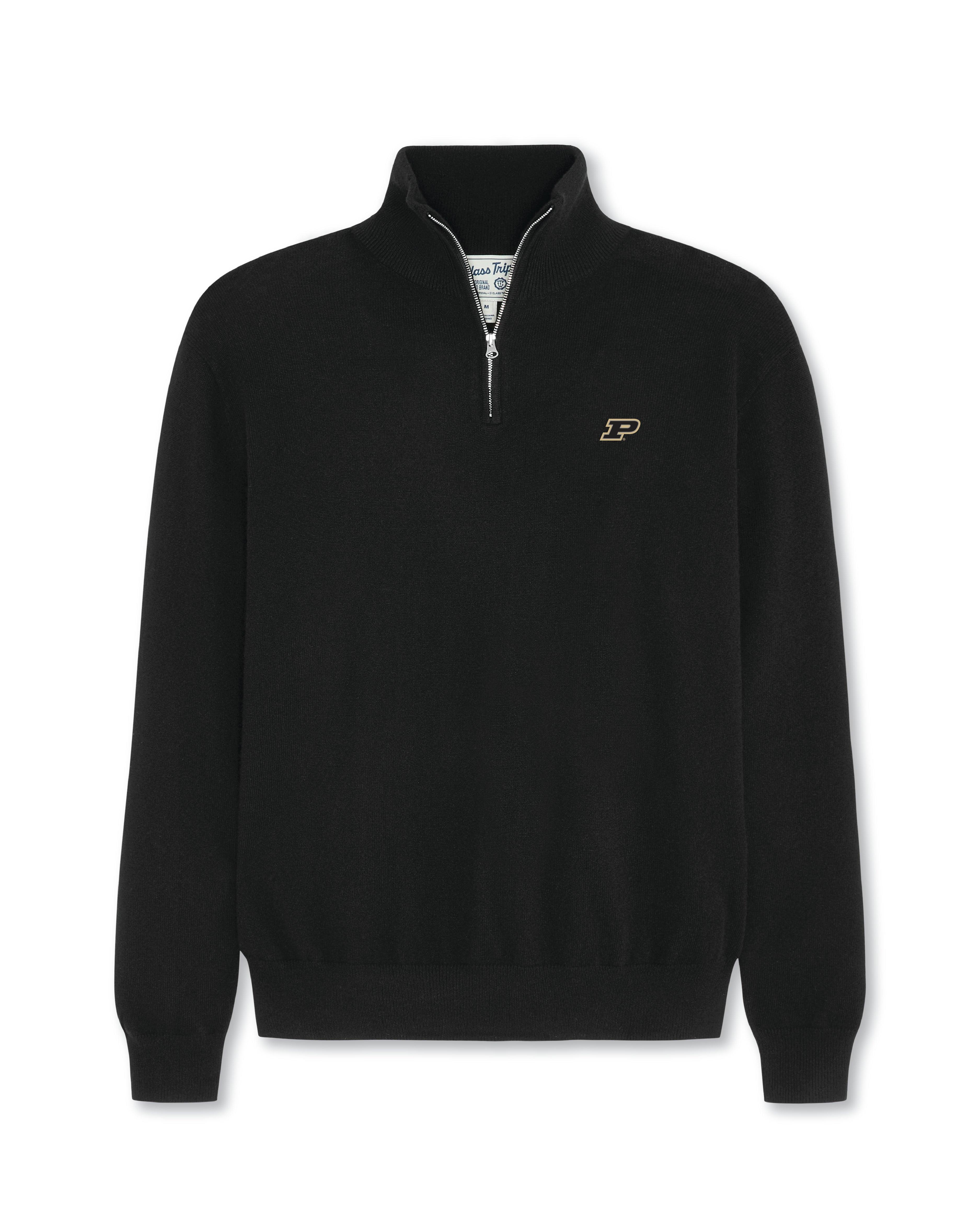 Purdue Men’s Cashmere ¼ Zip Sweater