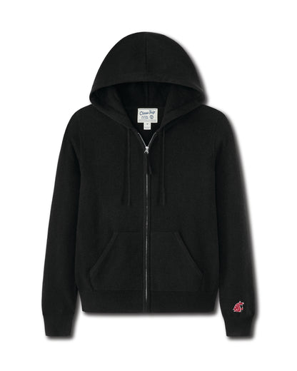 Washington State Women’s Cashmere Full Zip Hoodie Sweater