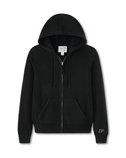 Purdue Women’s Cashmere Full Zip Hoodie Sweater