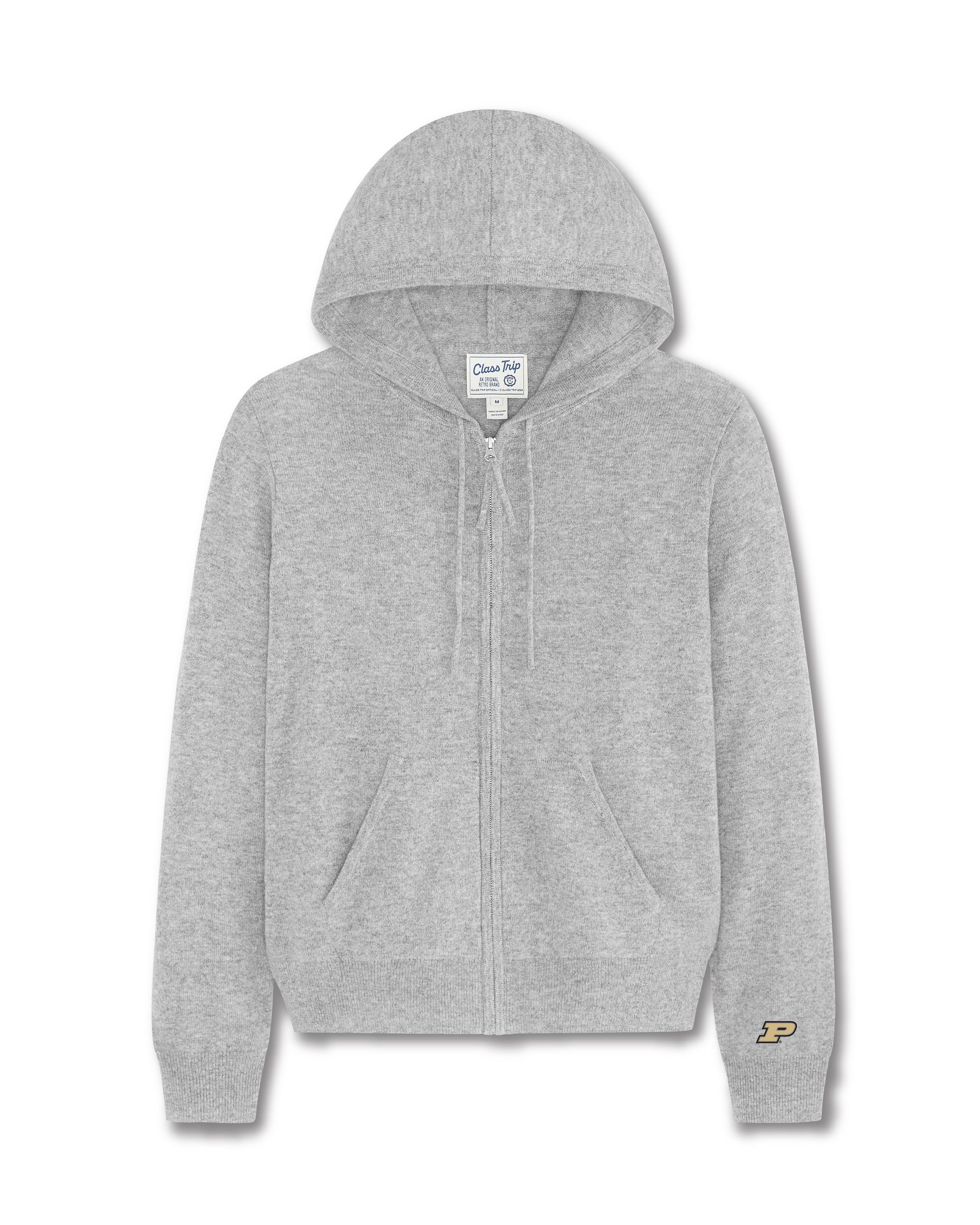 Purdue Women’s Cashmere Full Zip Hoodie Sweater