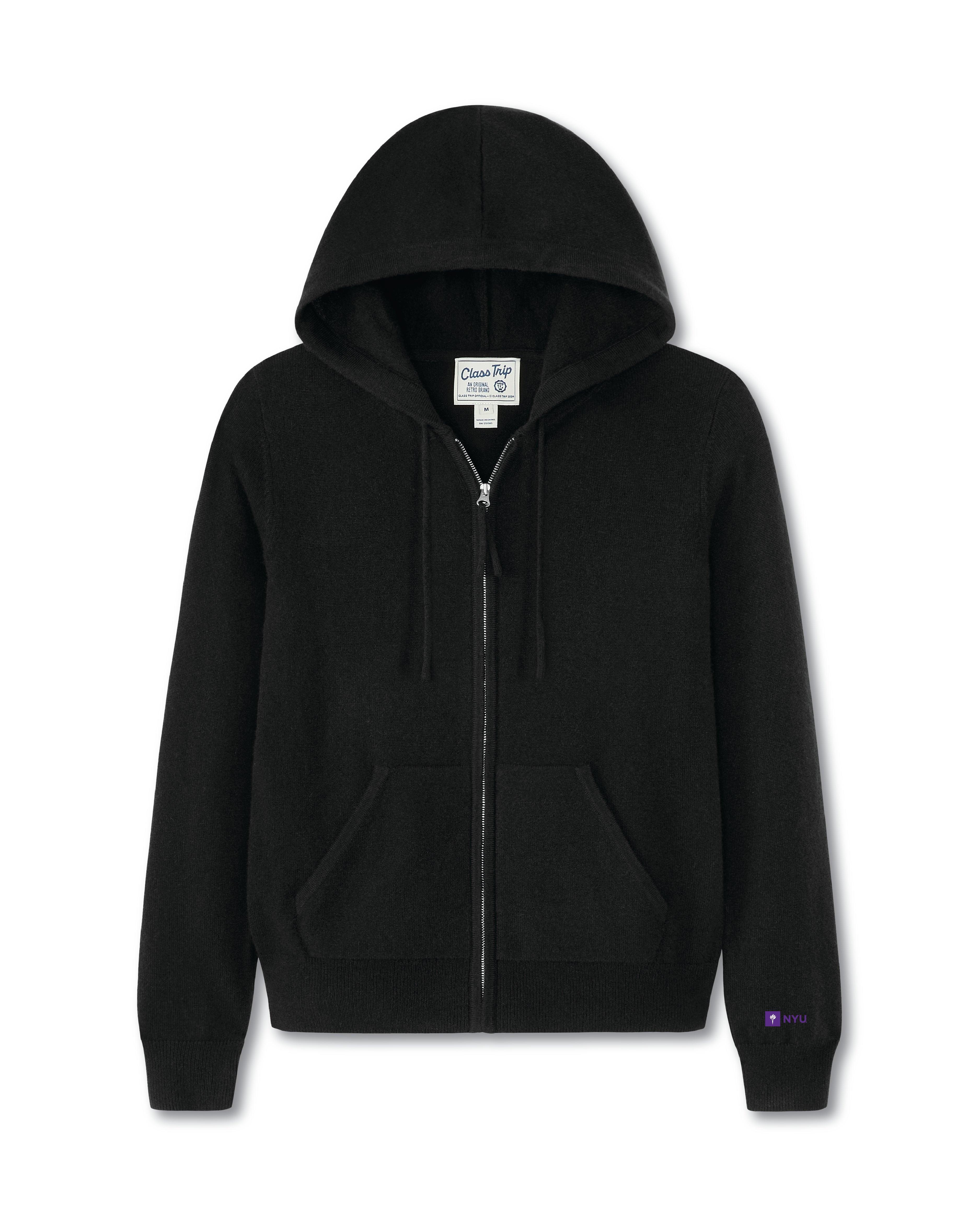 NYU Women’s Cashmere Full Zip Hoodie Sweater
