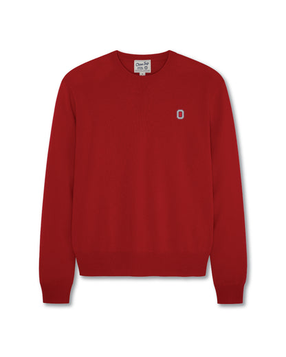 Crimson Ohio State crewneck sweater with embroidered O logo, Class Trip | Officially Licensed Collegiate Apparel