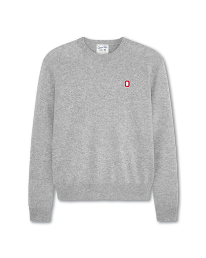 Gray crewneck sweater with red Ohio State 'O' logo, Class Trip | Officially Licensed Collegiate Apparel
