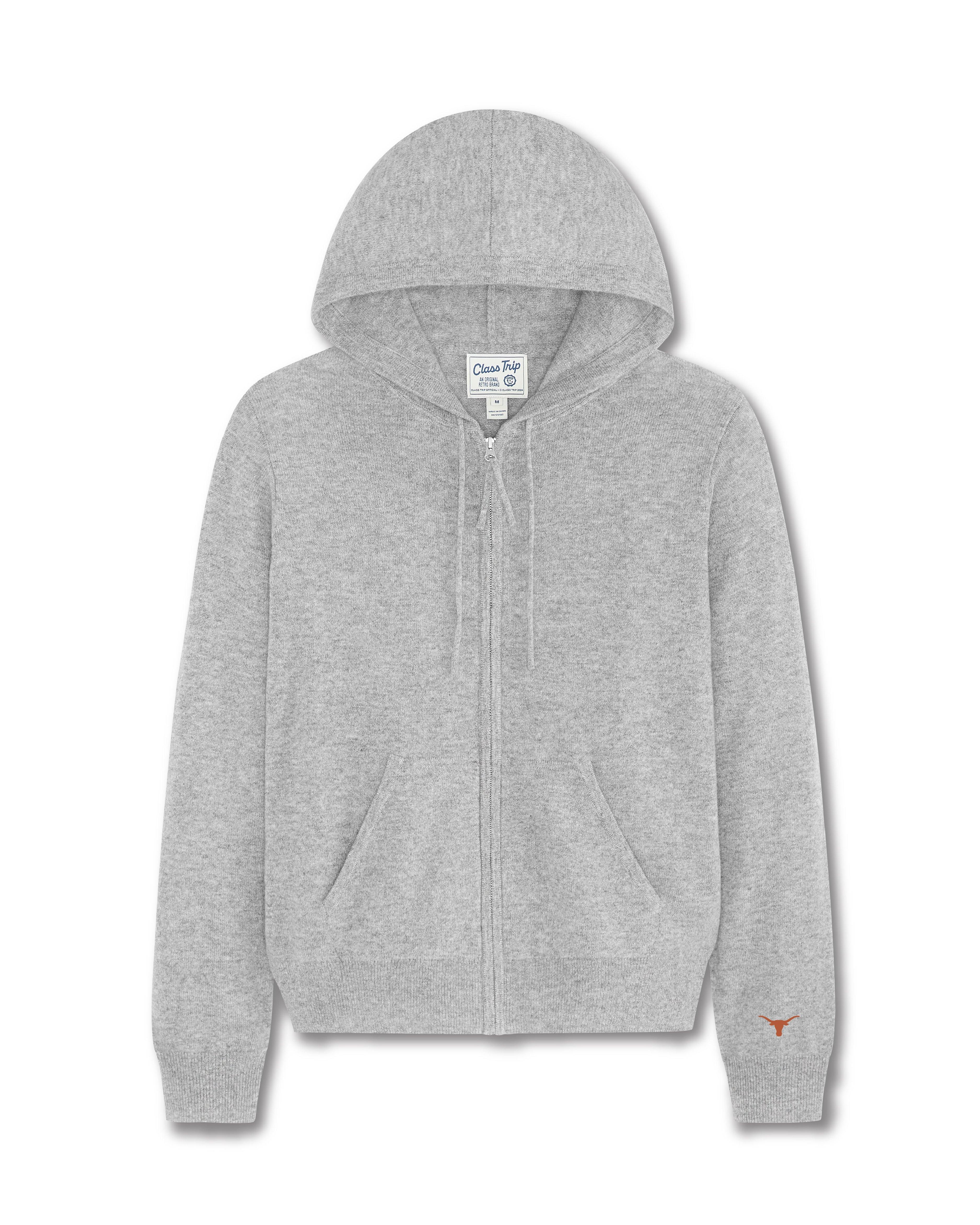 Texas Women’s Cashmere Full Zip Hoodie Sweater