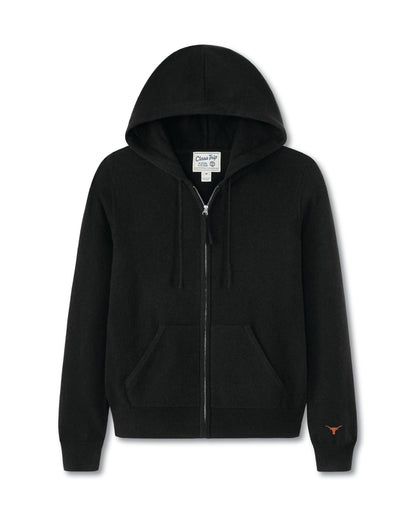 Texas Women’s Cashmere Full Zip Hoodie Sweater