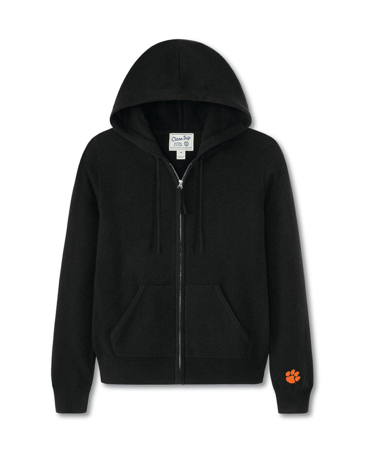 Clemson Women’s Cashmere Full Zip Hoodie Sweater