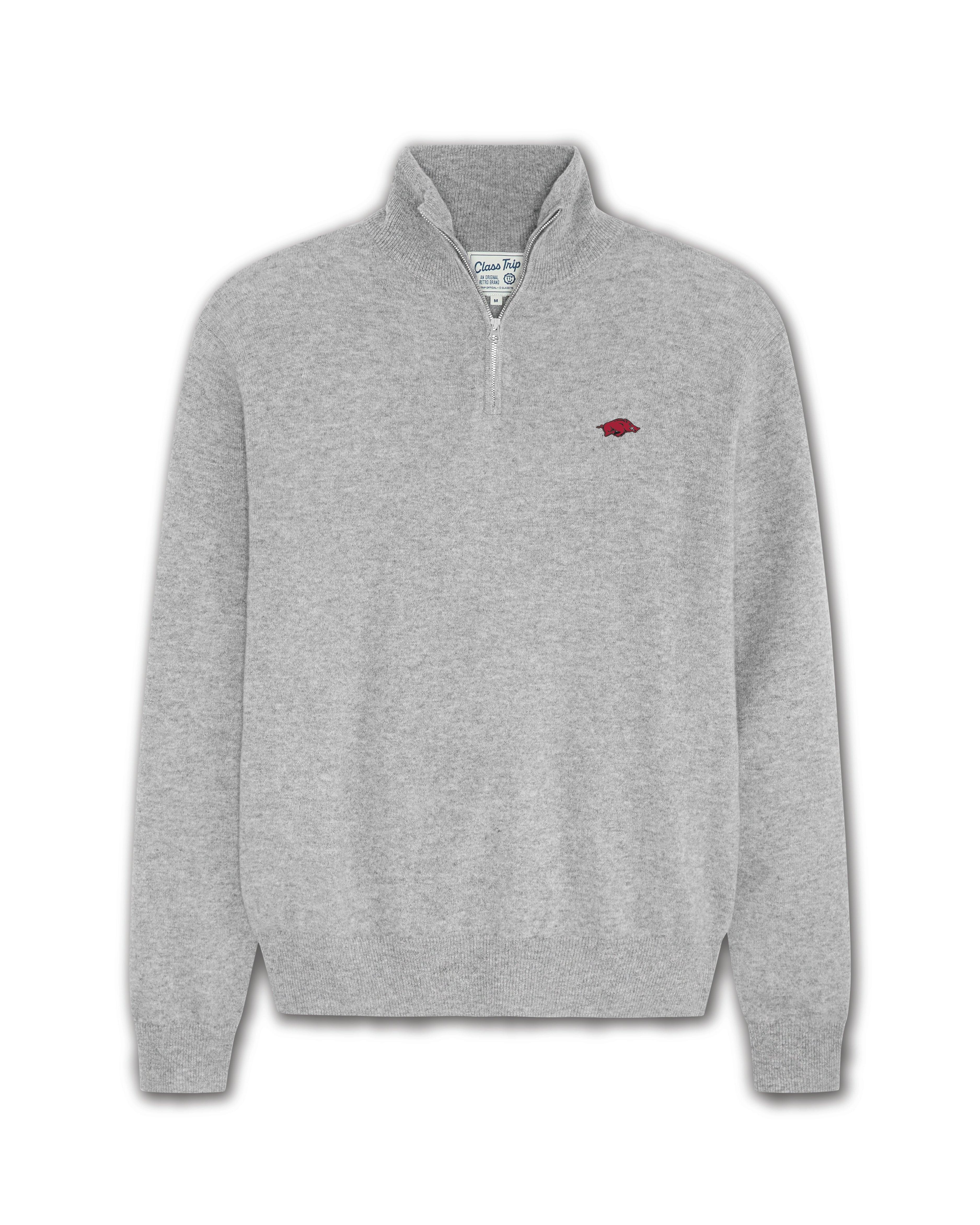 Arkansas Men’s Cashmere ¼ Zip Sweater
