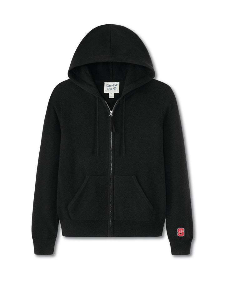 NC State Women’s Cashmere Full Zip Hoodie Sweater