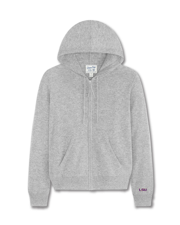 LSU Women’s Cashmere Full Zip Hoodie Sweater