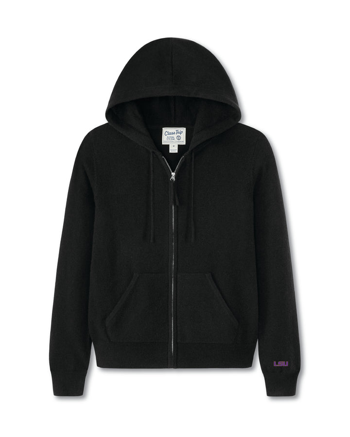 LSU Women’s Cashmere Full Zip Hoodie Sweater