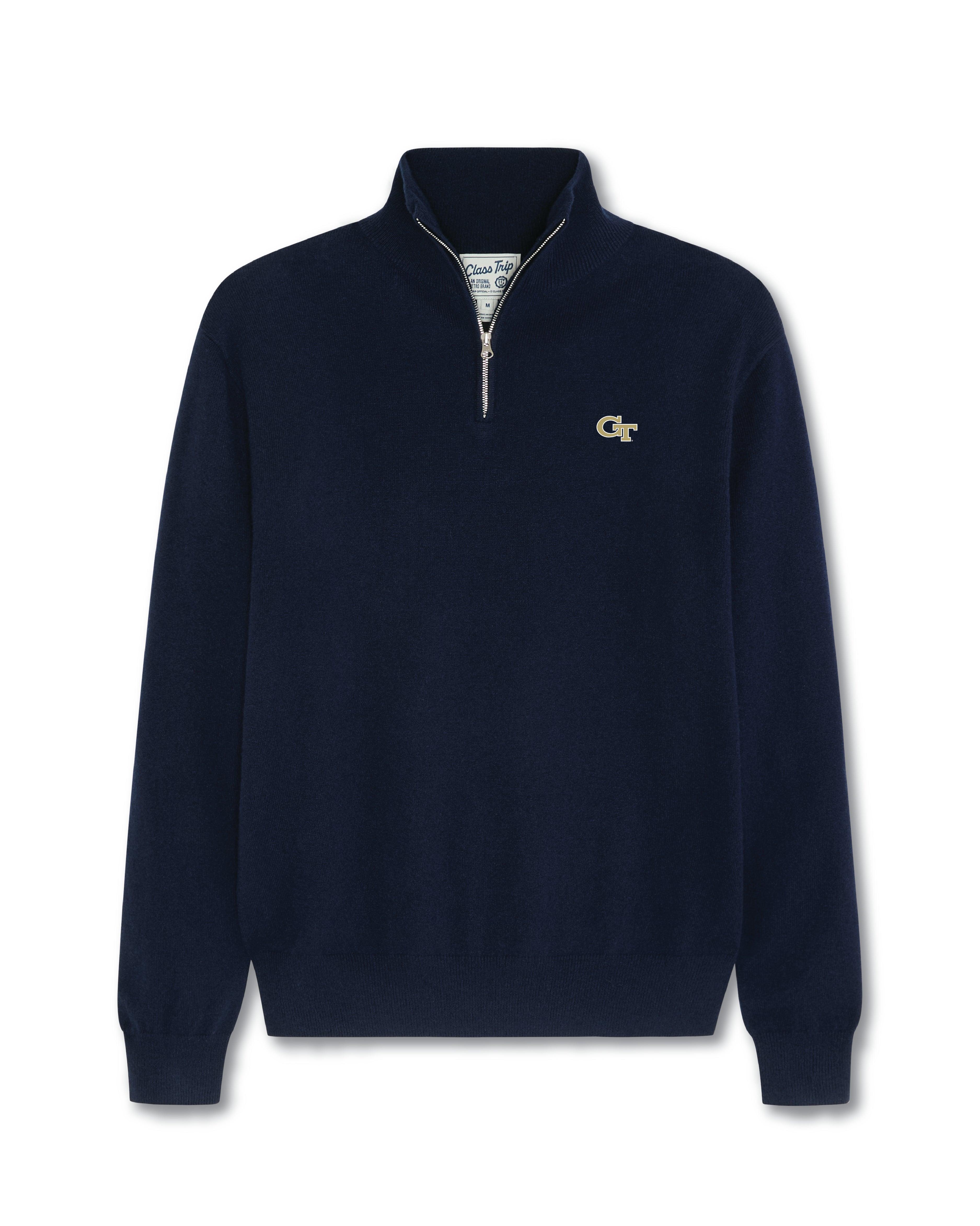 Georgia Tech Men’s Cashmere ¼ Zip Sweater