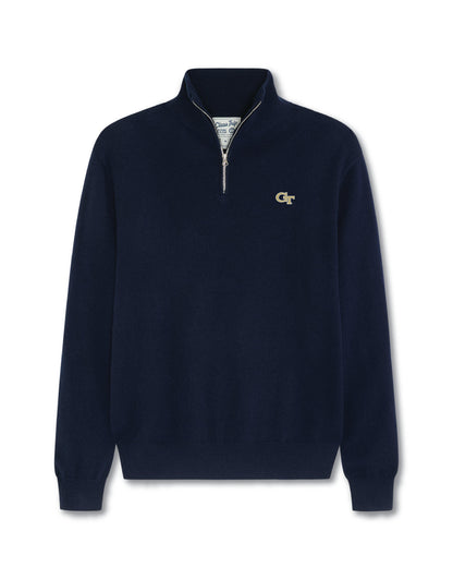 Georgia Tech Men’s Cashmere ¼ Zip Sweater