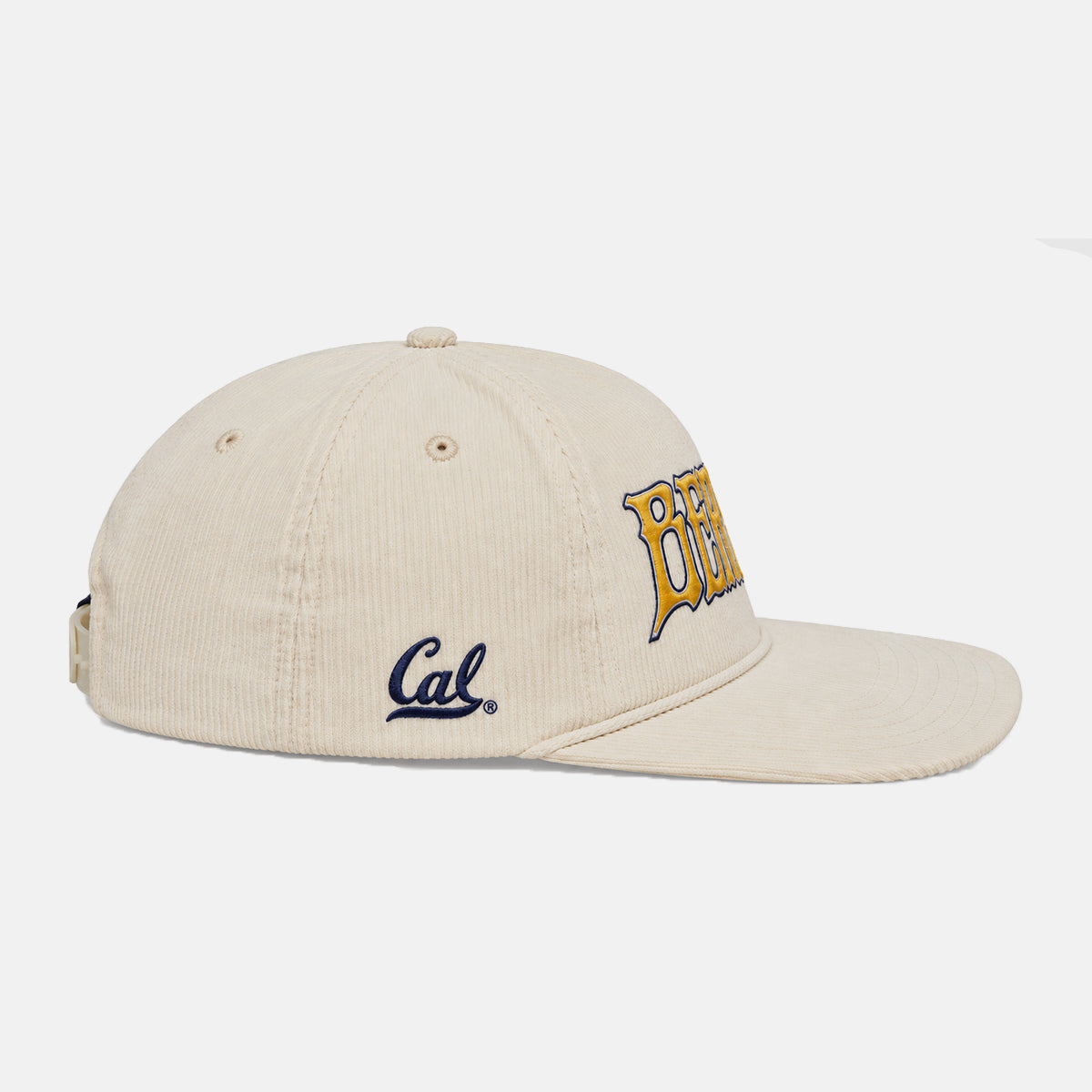 Right side view of the Off-White Cal Berkeley x Grateful Dead Script Cord Hat. Class Trip | Higher Education