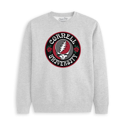Cornell University Grateful Dead Stealie sweatshirt, officially licensed collegiate apparel. Class Trip | Officially Licensed Collegiate Apparel