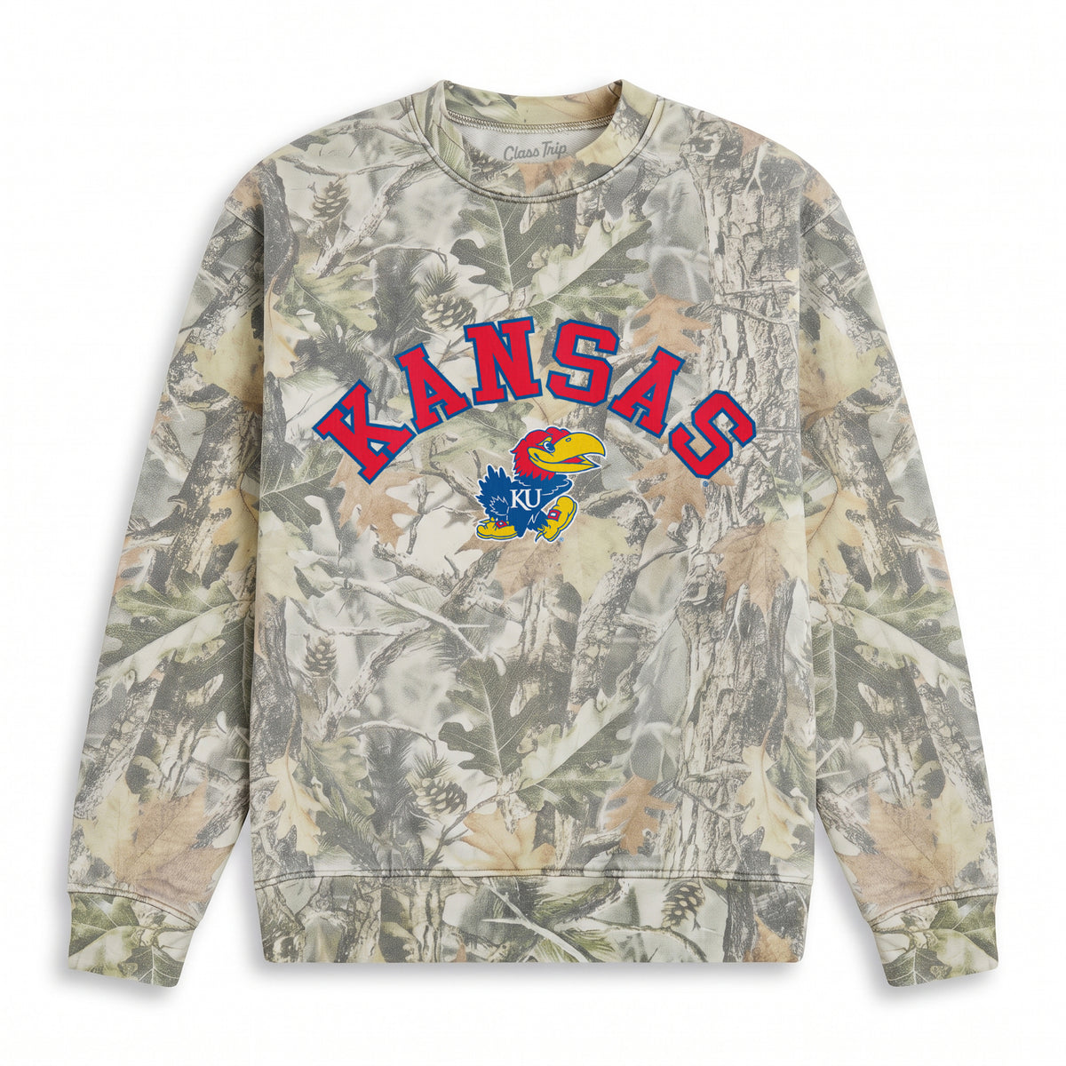Kansas Heavyweight Campus Camo Crewneck