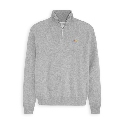 LSU Men’s Cashmere ¼ Zip Sweater