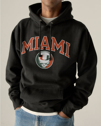 Black University of Miami x Grateful Dead Steal Your Face Arch Hoodie Class Trip | Higher Education