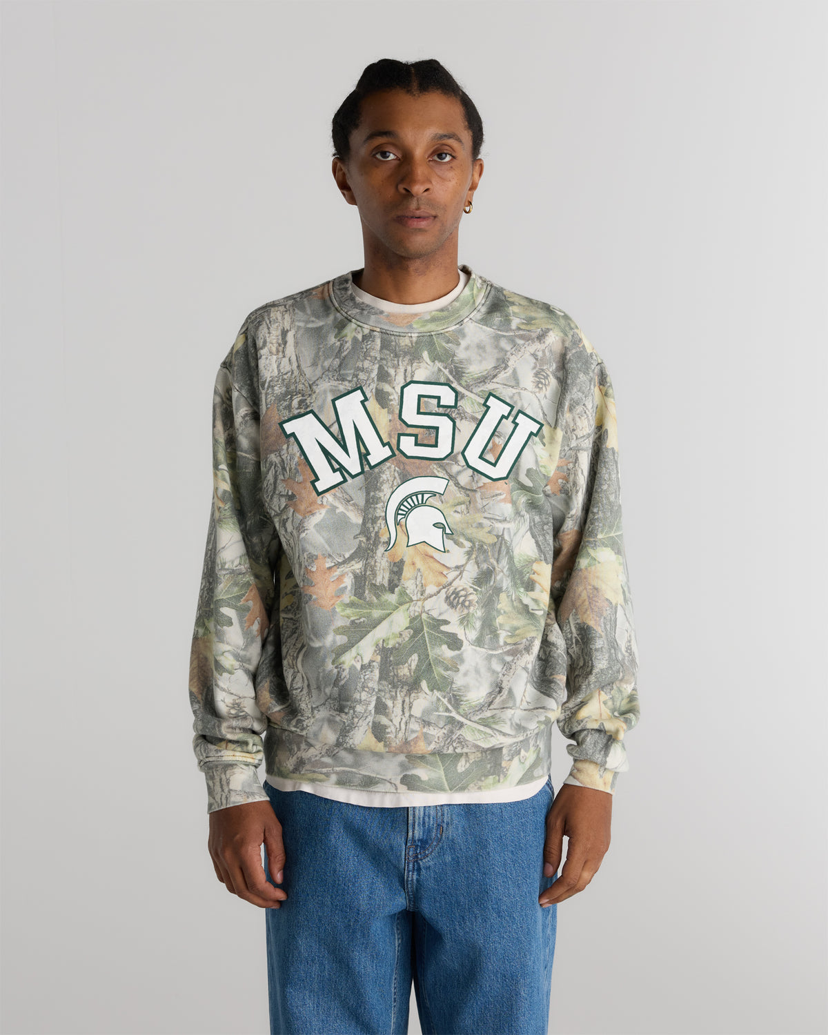 Michigan State Heavyweight Campus Camo Crewneck