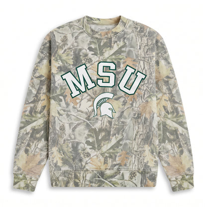 Michigan State Heavyweight Campus Camo Crewneck
