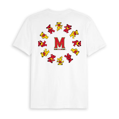 Back flat lay of the White Maryland x Grateful Dead Circle Bears Tee. Class Trip | Higher Education