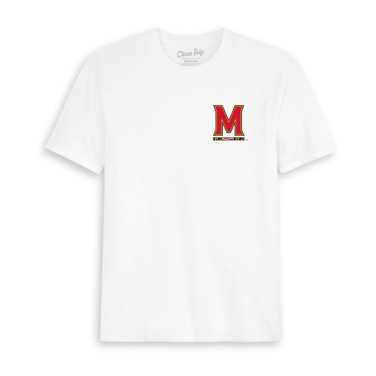 Front flat lay of the White Maryland x Grateful Dead Stacked Bears Tee. Class Trip | Higher Education