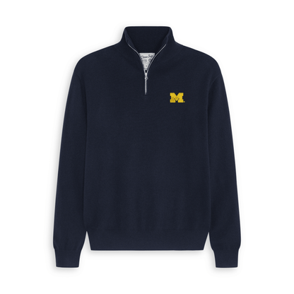 Michigan Men’s Cashmere ¼ Zip Sweater
