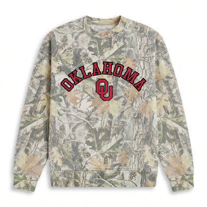 Oklahoma Heavyweight Campus Camo Crewneck