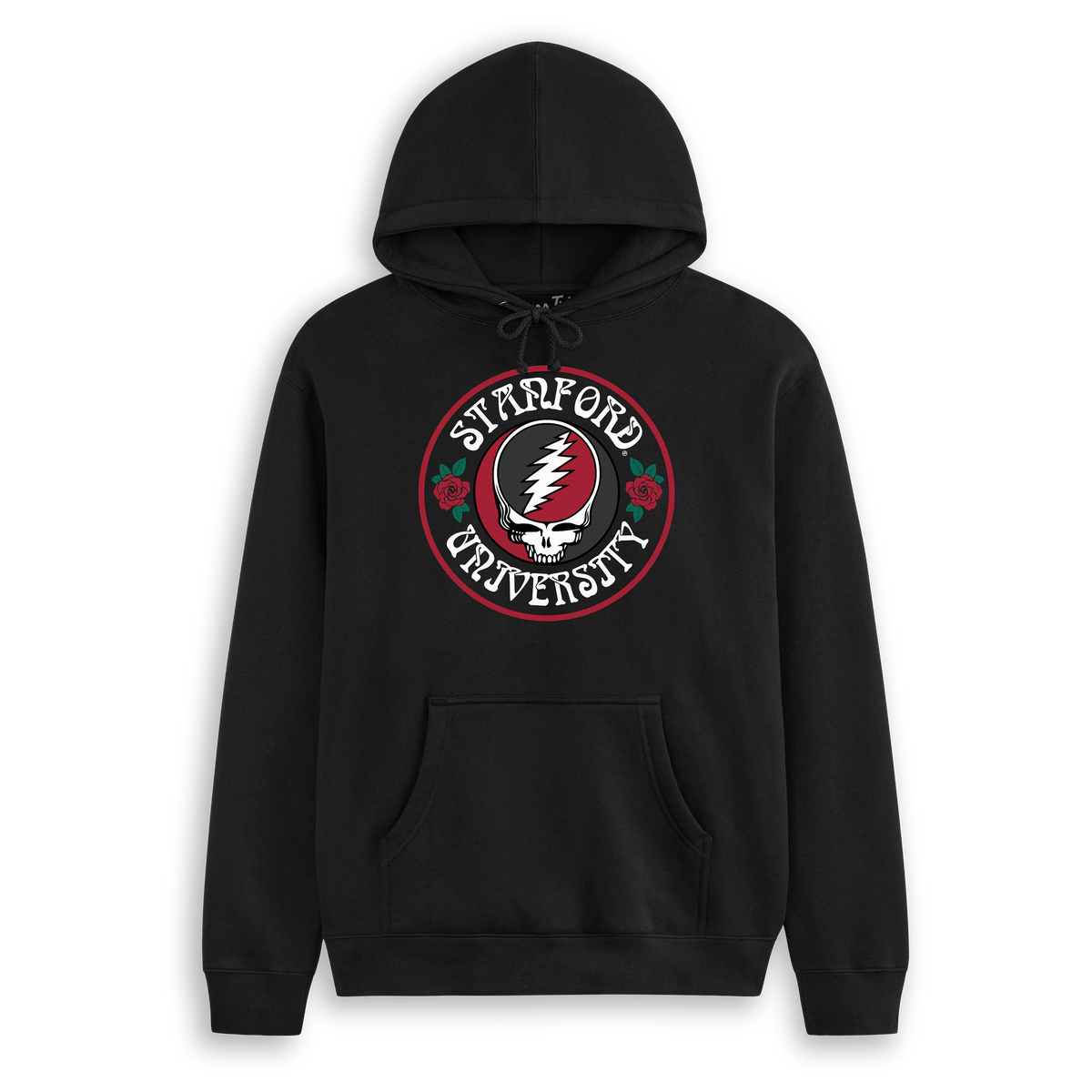 Black Class Trip hoodie featuring a Stanford x Grateful Dead graphic. Stanford x Grateful Dead Run For The Roses Hoodie Class Trip | Higher Education