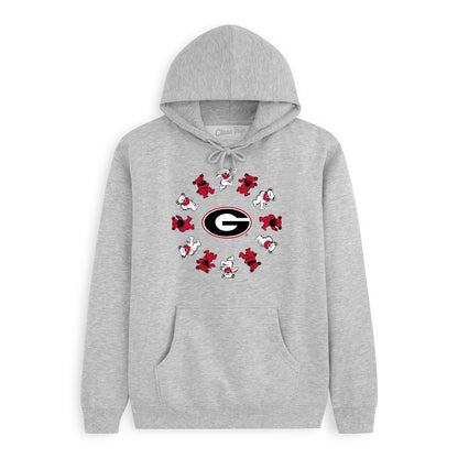 Grey Class Trip hoodie with Georgia Bulldogs logo and dancing bears. Georgia x Grateful Dead Circle Bears Hoodie Class Trip | Higher Education